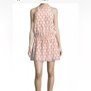 JOIE Self -Tie Orange/White Mini Dress